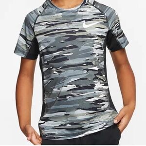 Nike Pro Athletic Shirt Short Sleeves Camo Grey Black Size XL New
